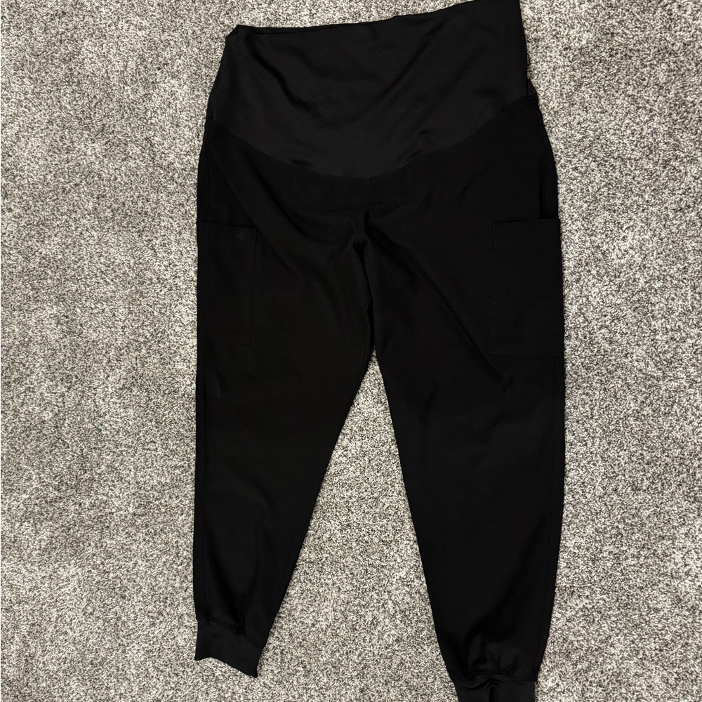Med Couture size large black maternity jogger scrubs, excellent condition!